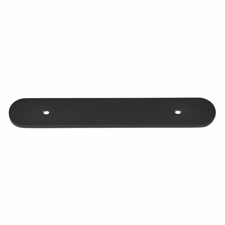 GLIDERITE HARDWARE 6 in. Matte Black Rounded Back Plate 3-3/4 in. Center to Center - 6343-96-MB 6343-96-MB-1